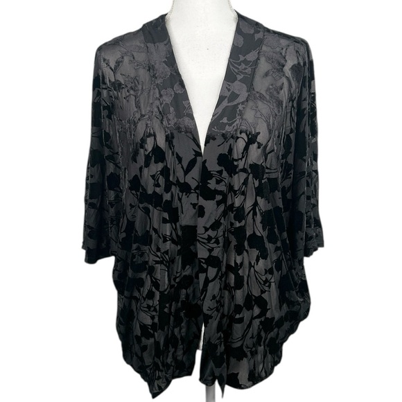 a new day Tops - A New Day Black Floral Velvet Burnout Whimsigoth Goth Whimsical Grunge Cardigan